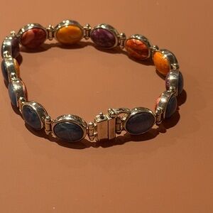 Jay King Spiny Oyster reversible bracelet sterling kyanite bracelet